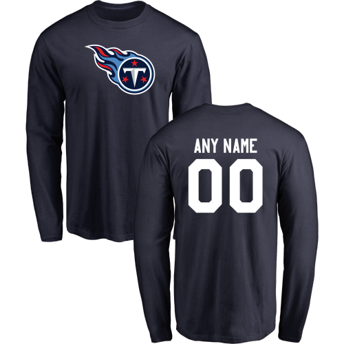 Men Tennessee Titans Design-Your-Own Long Sleeve Custom NFL T-Shirt->->Sports Accessory